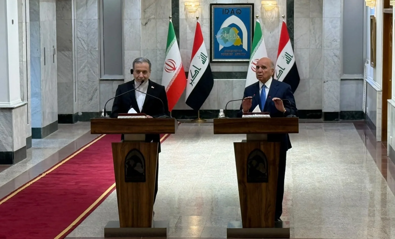 وزير الخارجية الإيراني من بغداد: طهران ستواصل توسيع العلاقات الثنائية مع الحكومة العراقية
