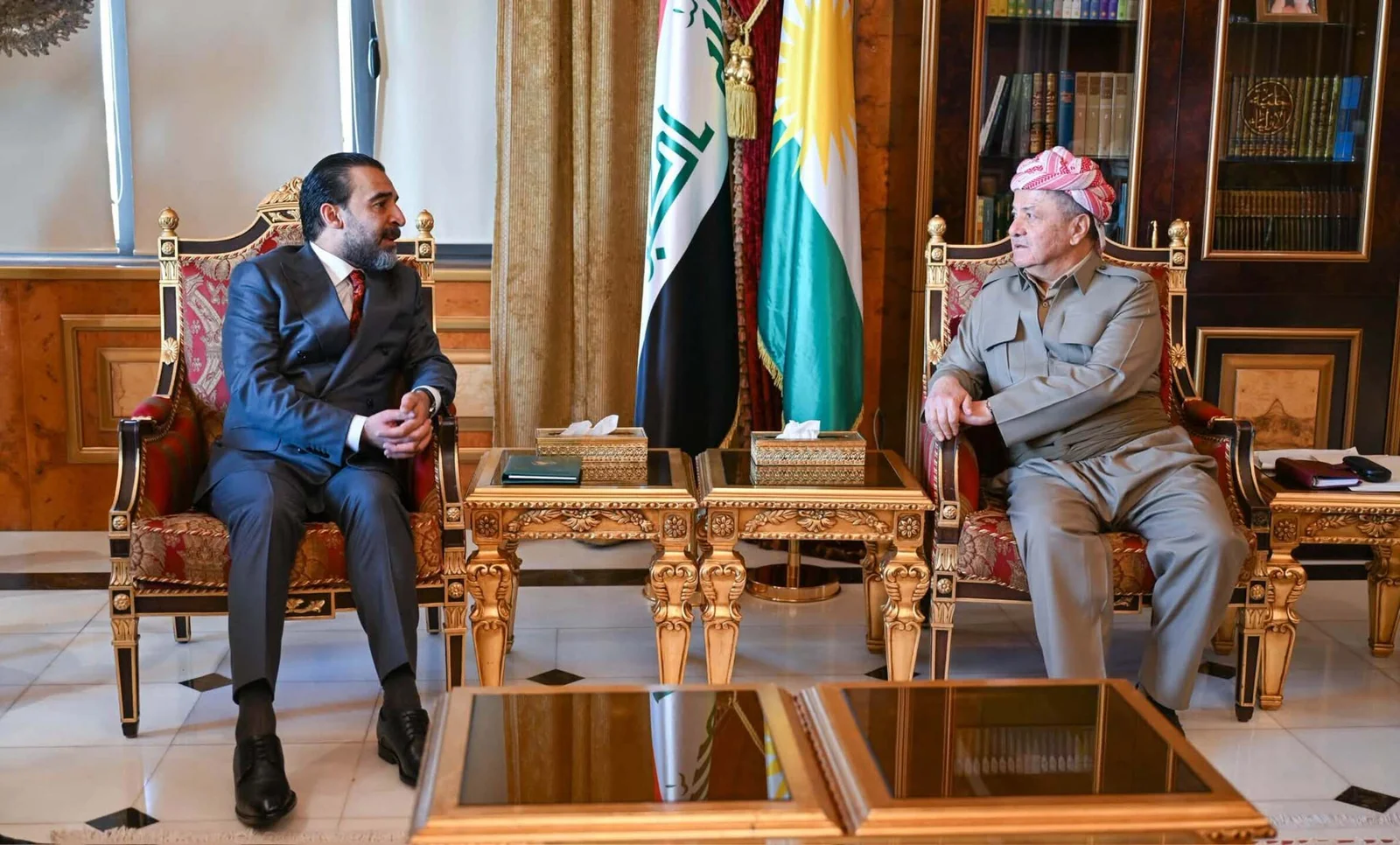 الرئيس بارزاني ورئيس حزب تقدم يبحثان آخر المستجدات والتغييرات في العراق والمنطقة