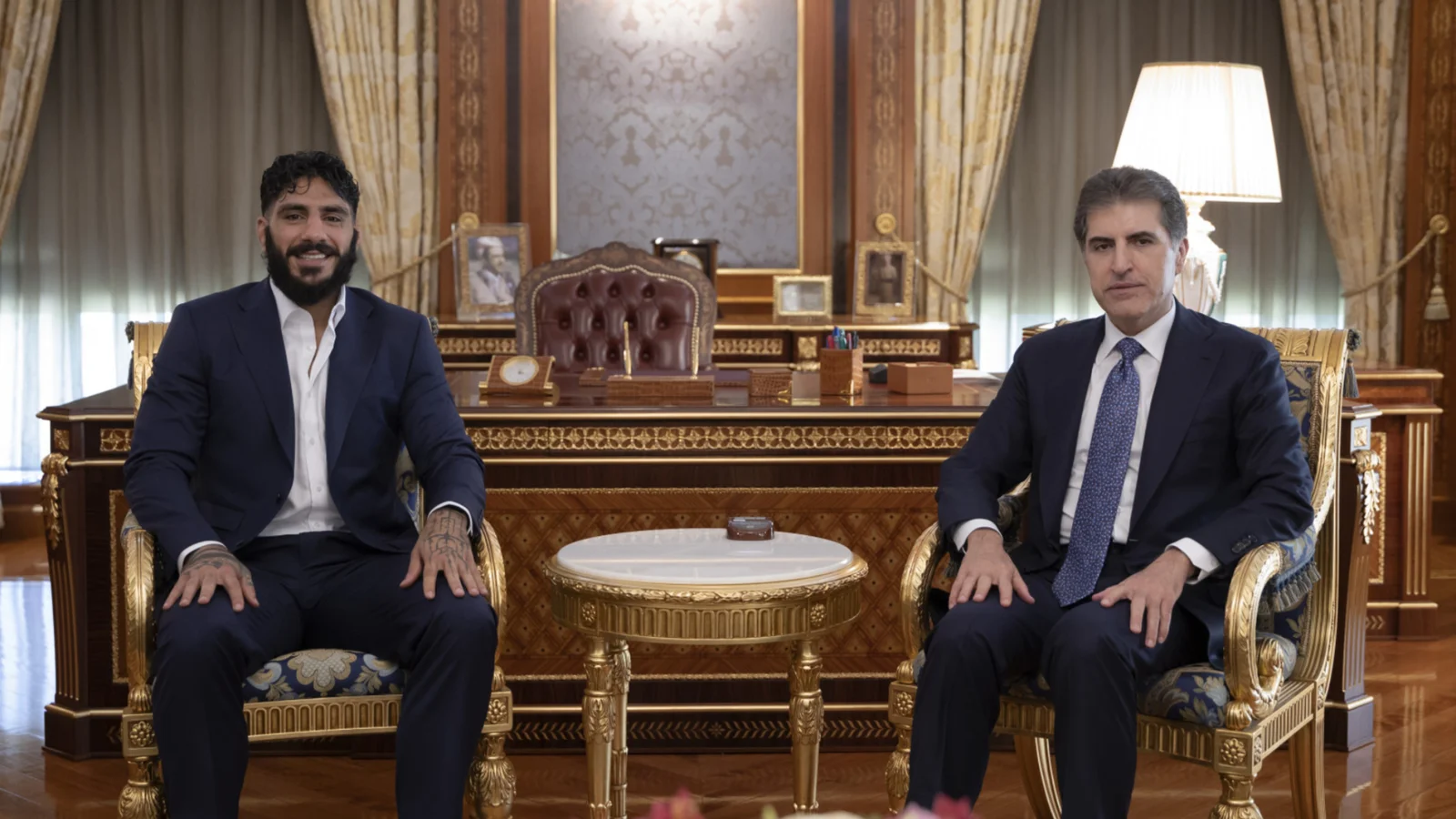 نيجيرفان بارزاني يثني على البطل الدولي نامو فاضل
