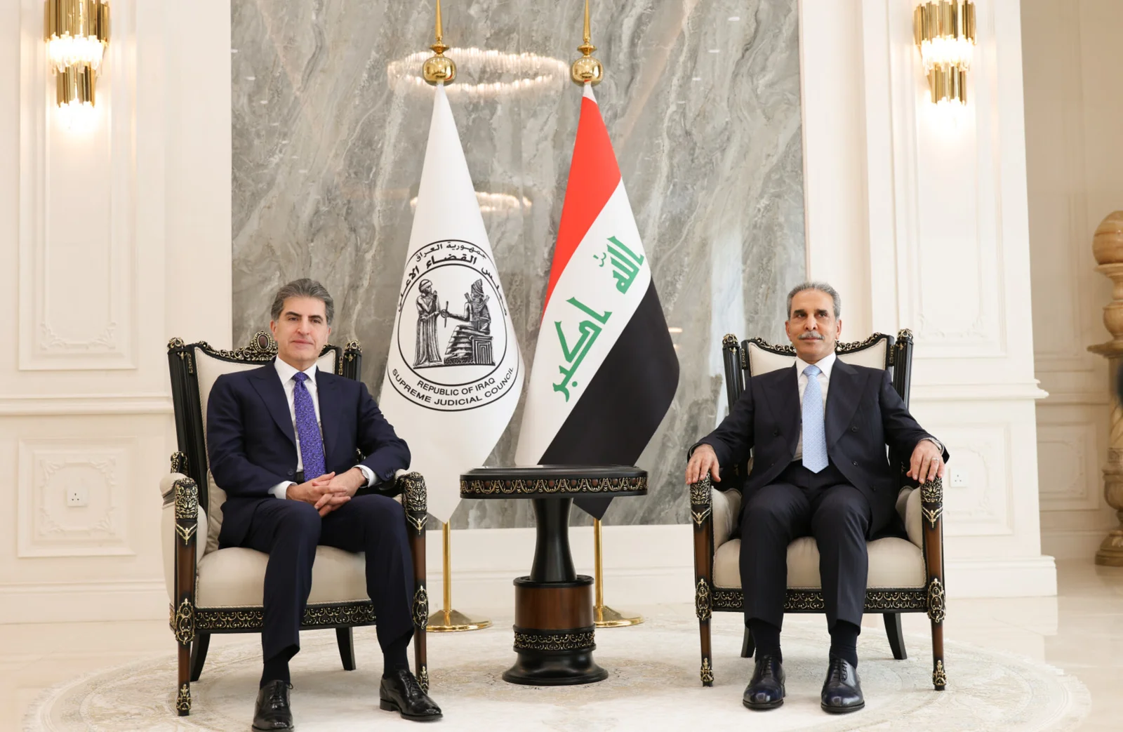 رئيس إقليم كوردستان يثني على دور رئيس السلطة القضائية في العراق