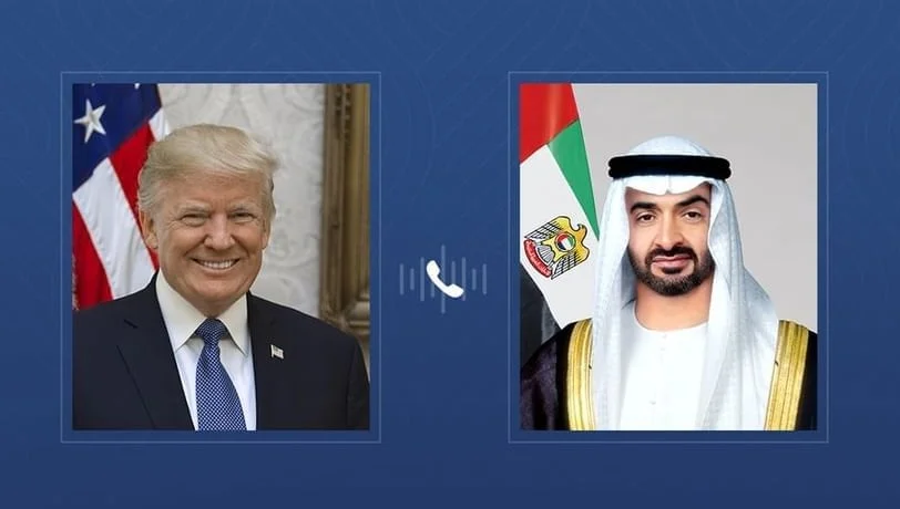 ترامب وبن زايد يتباحثان هاتفياً حول تطورات الشرق الأوسط