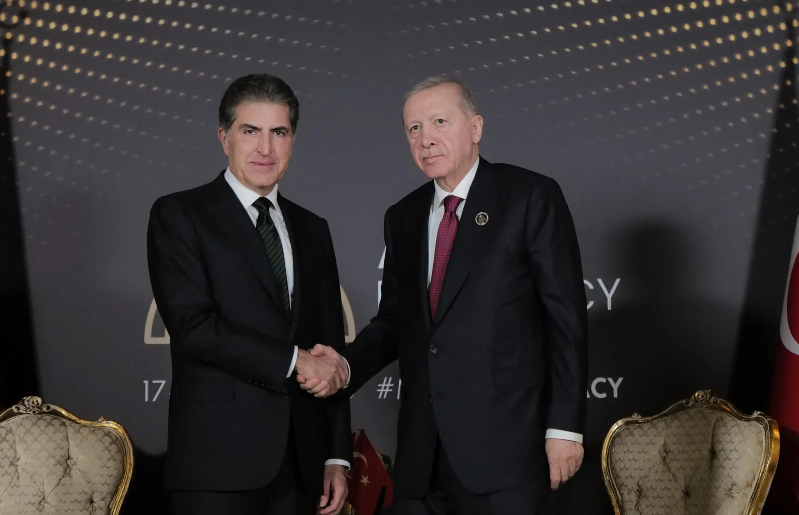 نيجيرفان بارزاني ورجب طيب أردوغان: الحوار هو أفضل الطرق لحل الأزمات وحماية المصالح المشتركة