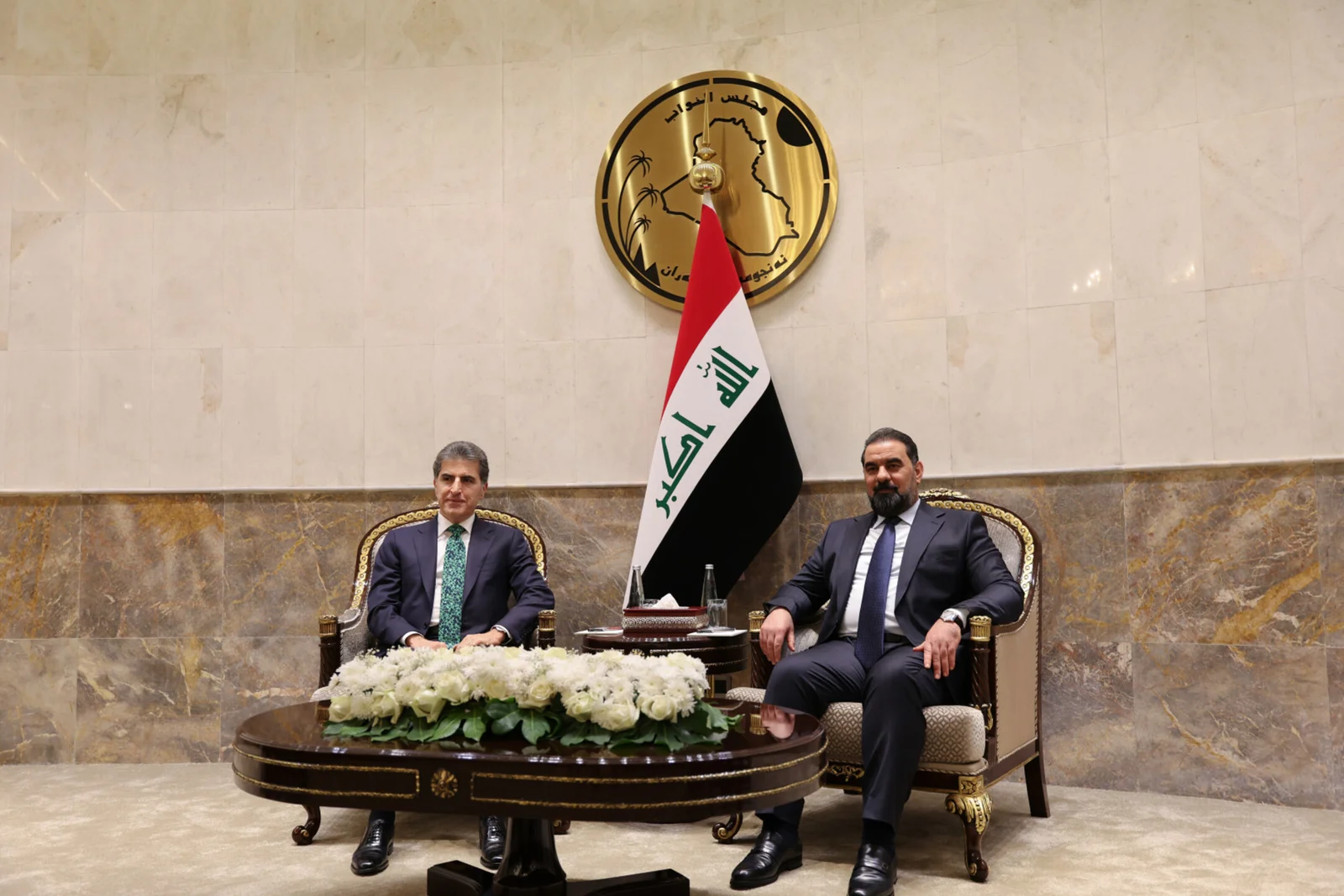 نيجيرفان بارزاني وهيبت الحلبوسي: يجب أن يكون العمل على إقرار القوانين التي تحفظ الحقوق الدستورية لجميع المكونات في مقدمة أولويات البرلمان والحكومة