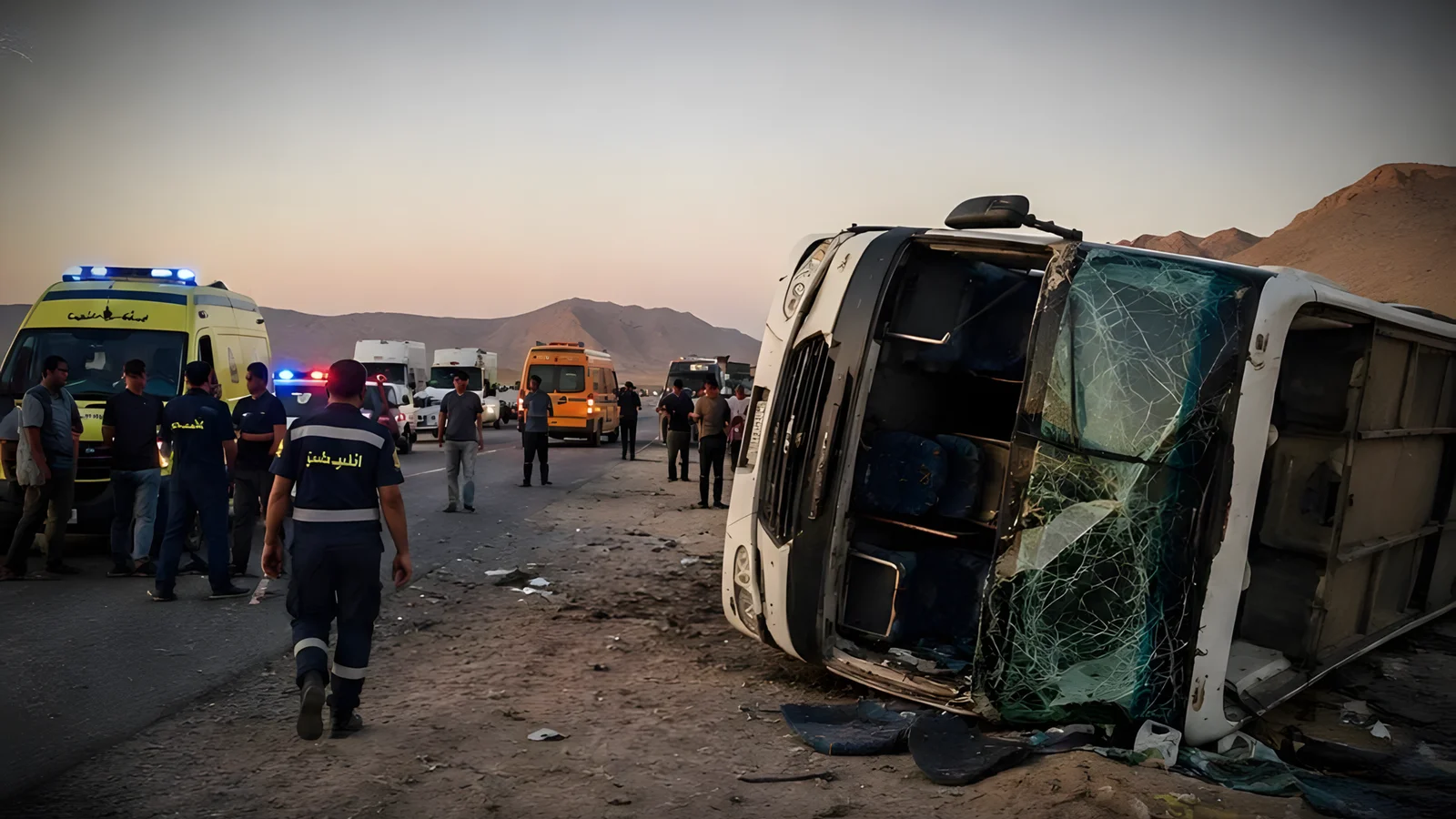 مصر.. مقتل 16 شخصاً بينهم 10 أردنيين بانقلاب حافلة في جنوب سيناء