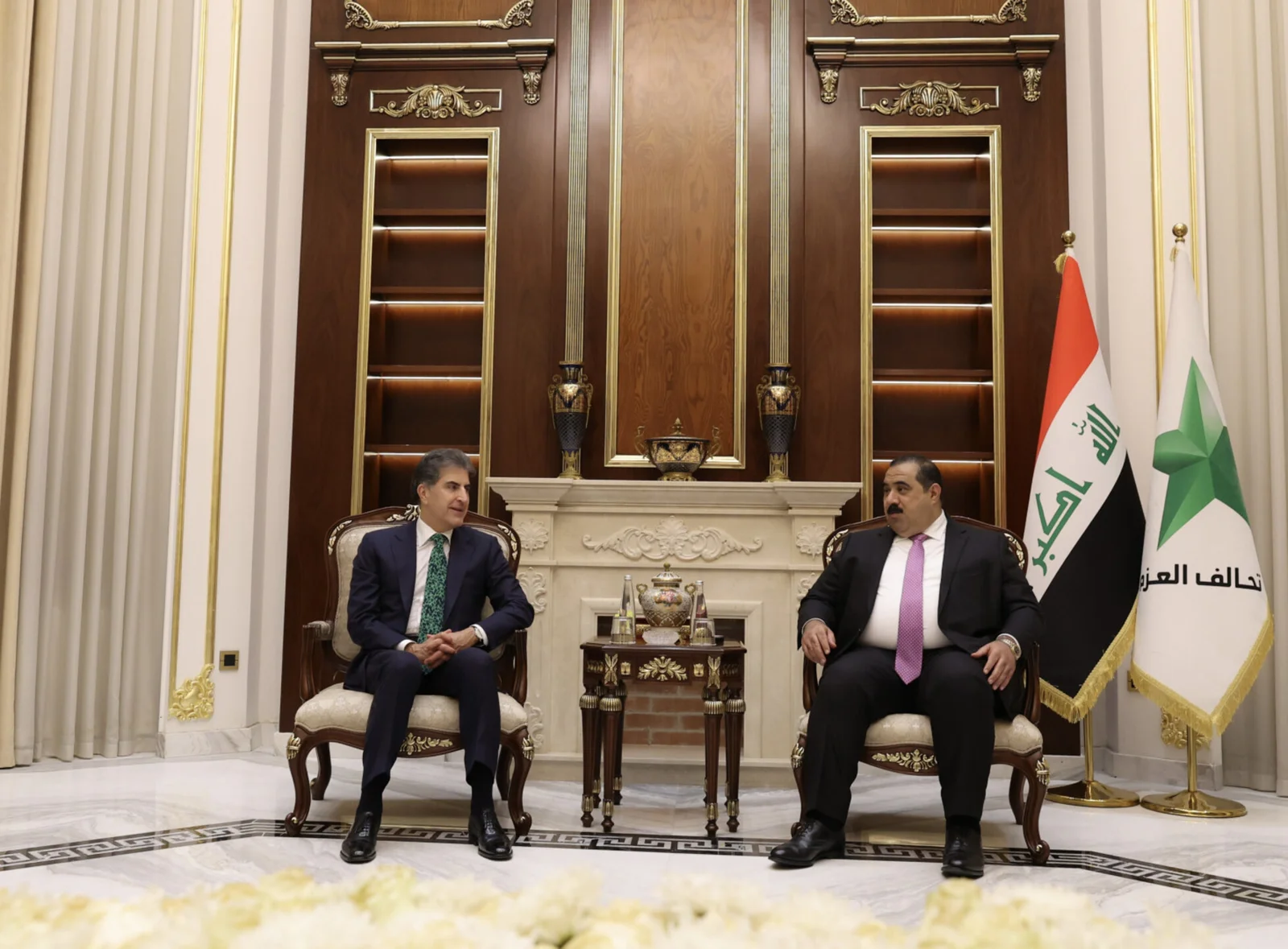 نيجيرفان بارزاني ومثنى السامرائي يبحثان العملية السياسية في العراق وخطوات تشكيل الحكومة الجديدة