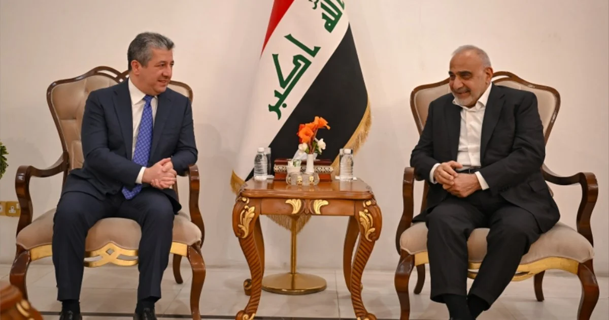 عبد المهدي لمسرور بارزاني: زيارتكم لبغداد تؤدي دوراً إيجابياً في حل القضايا العالقة
