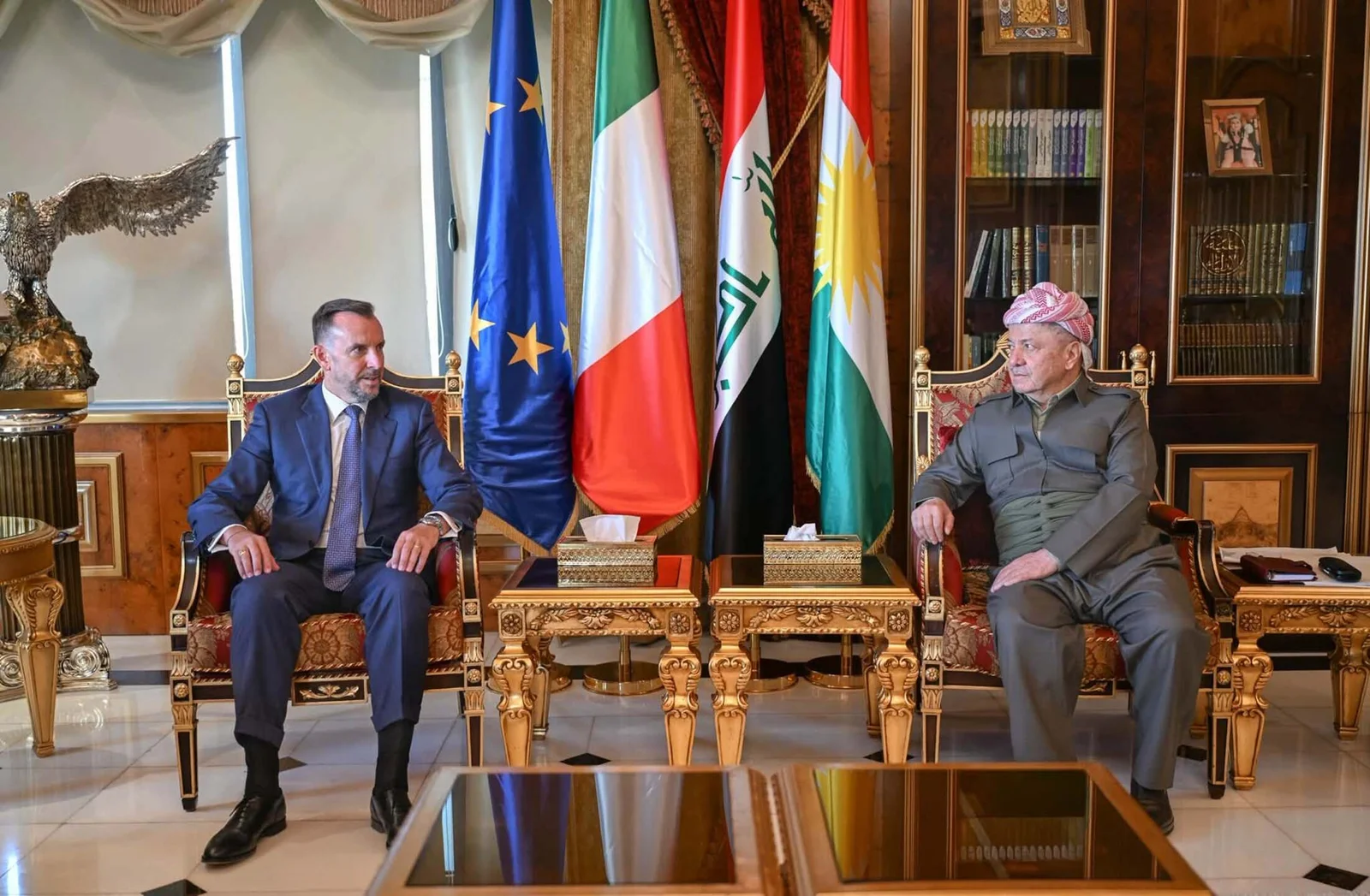 الرئيس بارزاني ونيكولو فونتانا يؤكدان على تعزيز أواصر العلاقات الثنائية بين إقليم كوردستان وإيطاليا